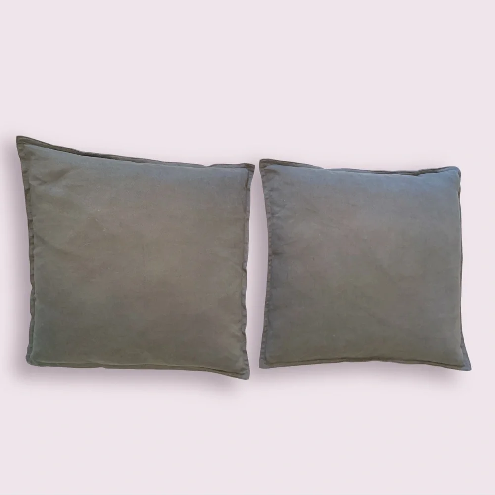 2 Stone Gray Throw Pillows
